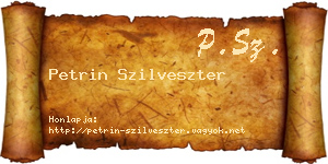 Petrin Szilveszter névjegykártya