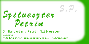 szilveszter petrin business card